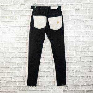 RE/DONE x Levi's size 24 2-Tone Black White Denim Jeans Vintage stained
